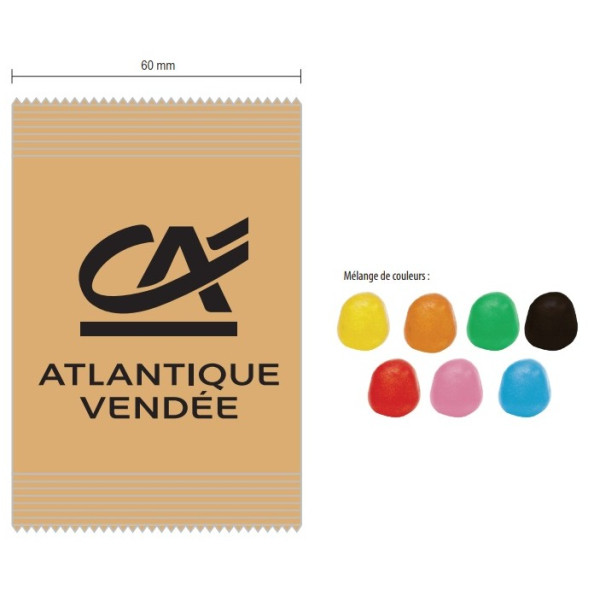 Bonbons HARIBO DRAGIBUS en sachets kraft personnalisés