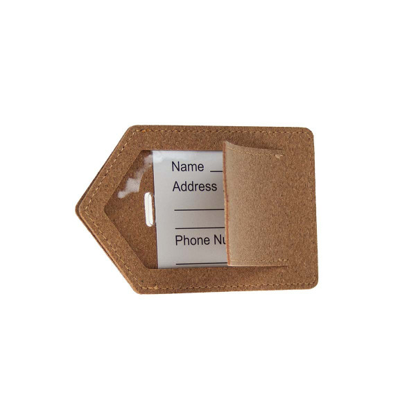 Etiquette à bagage en liège personnalisée