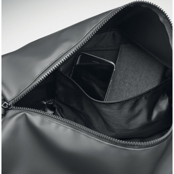 Sac de sport "MUOVI" en tarpaulin noir personnalisable