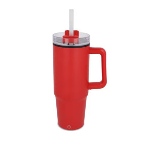 Tasse isotherme personnalisée avec poignée et paille 800 ml