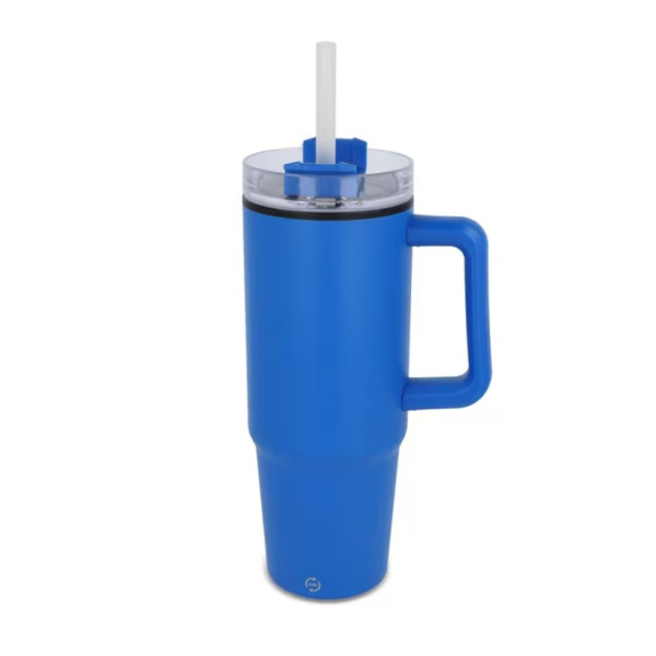 Tasse isotherme personnalisée avec poignée et paille 800 ml