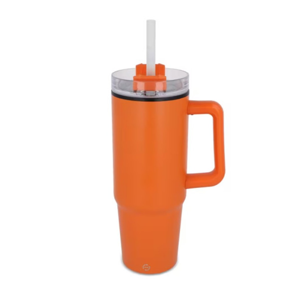 Tasse isotherme personnalisée avec poignée et paille 800 ml