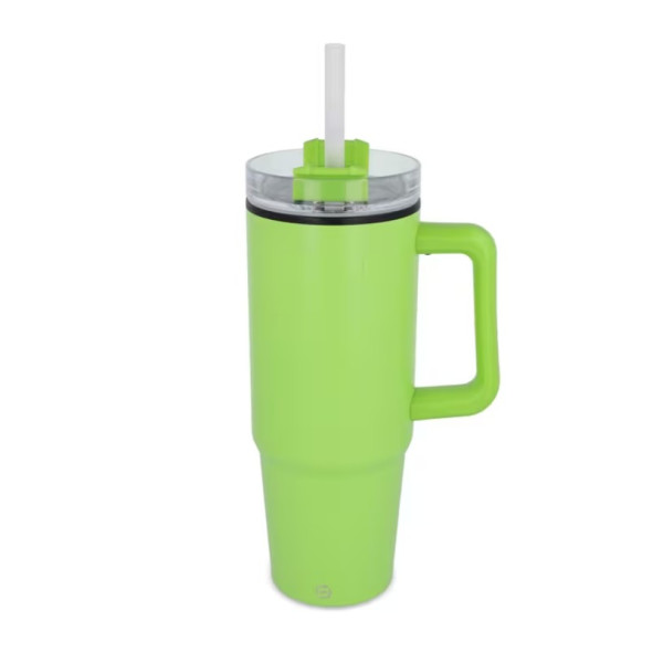 Tasse isotherme personnalisée avec poignée et paille 800 ml