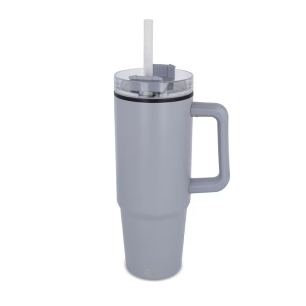 Tasse isotherme personnalisée avec poignée et paille 800 ml