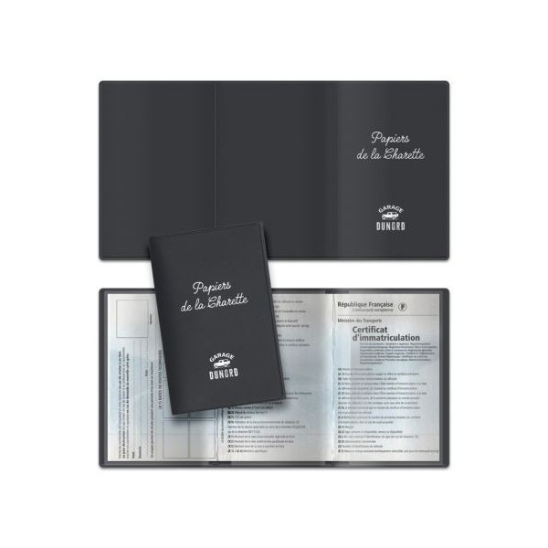 Porte carte grise 3 volets personnalisable