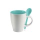 Mug couleur personnalisé avec cuillère