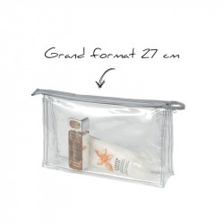 Trousse de toilette transparente- Pochette grand format 27cm