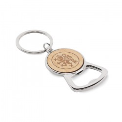 porte-clés décapsuleur personnalisable "WALTER" en bois et métal