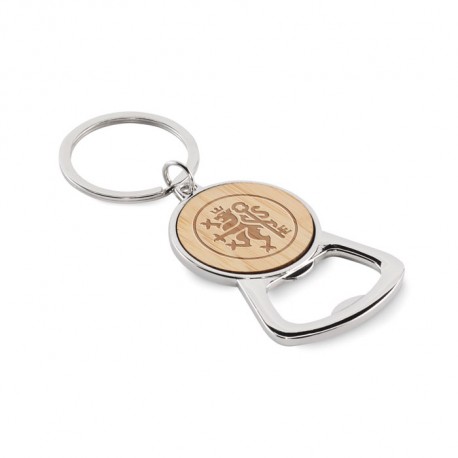 porte-clés décapsuleur personnalisable "WALTER" en bois et métal