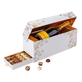 Coffret premium chocolats et champagne Drappier Carte d'Or