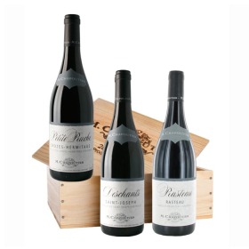 Caisse bois d’exception – 3 vins rouges emblématiques Chapoutier