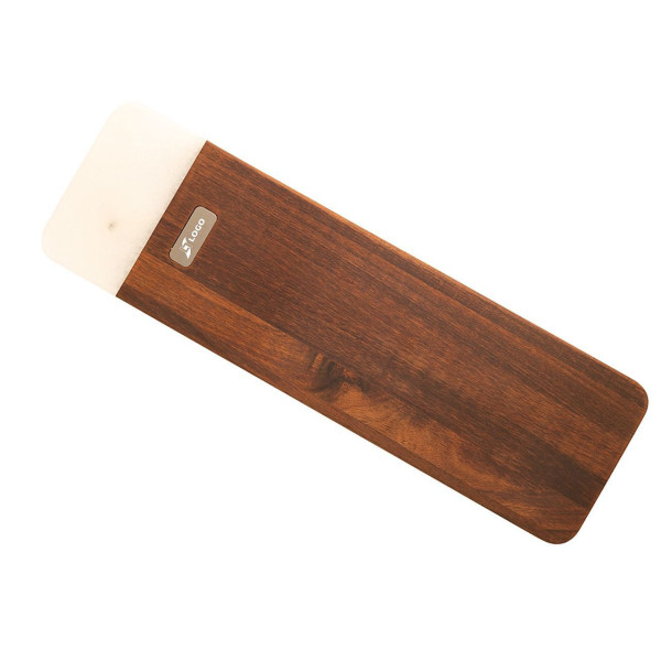 Planche en acacia massif & marbre XXL 50cm personnalisable