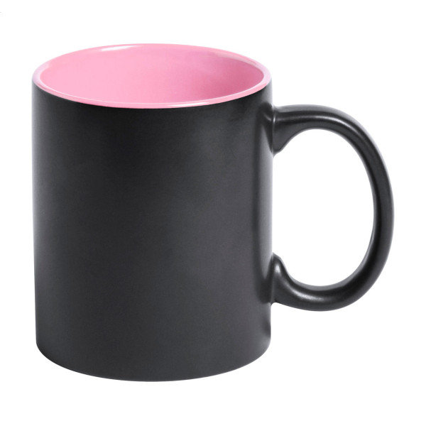 Mug en céramique rose noir