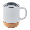 Mug mat 325ml avec base liège et couvercle MILO BLANC