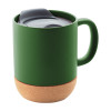 Mug mat 325ml avec base liège et couvercle MILO personnalisé vert