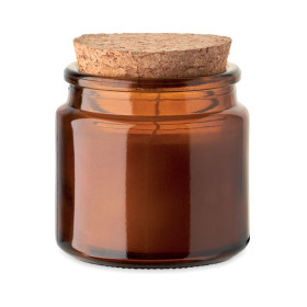 Bougie cire végétale 70 g verre liège personnalisée