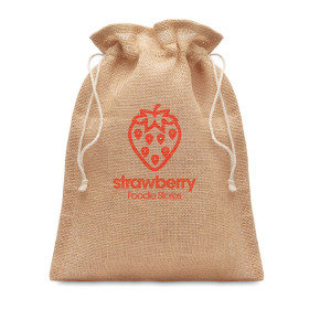 Sac cadeau en jute MIMA personnalisable avec logo - vue 3