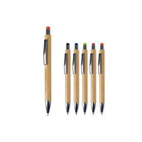Stylo-stylet en bambou LATU personnalisable avec logo