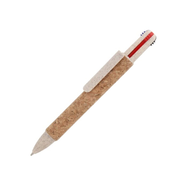 Stylo-bille 4 couleurs en liège GIFI personnalisable