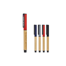 Stylo roller en bambou MOMU personnalisable avec logo