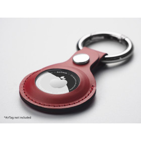 Porte-clés en cuir pour "AIRTAG" personnalisé en cuir rouge