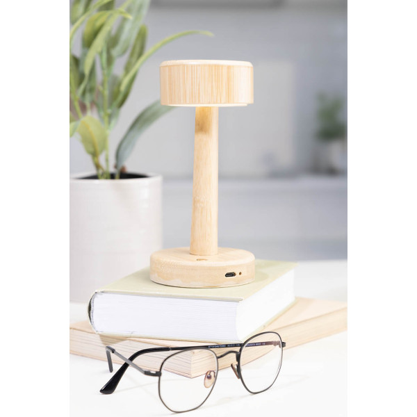 LAMPE DE TABLE EN BAMBOU PIFU personnalisable avec logo - vue 3