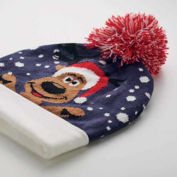 Bonnet de Noël tricoté ZIFO personnalisable avec logo - vue 3