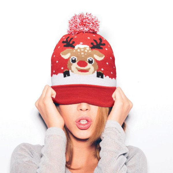 Bonnet de Noël tricoté ZIFO personnalisable avec logo - vue 5