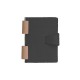 Carnet A6 reliure bois - Cuir recyclé