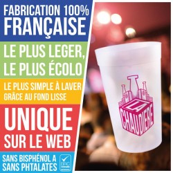 Gobelet personnalisé 30cl fabriqué en France. Meilleur tarif en très grande quantité