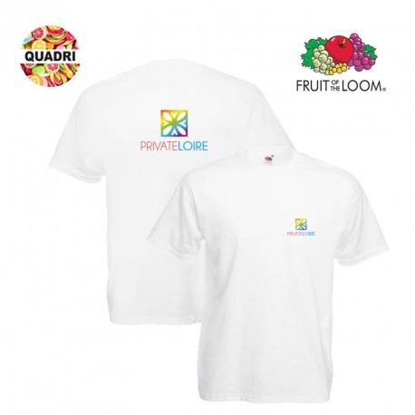 T-shirt Fruit of the Loom 160gr/m² Blanc personnalisé