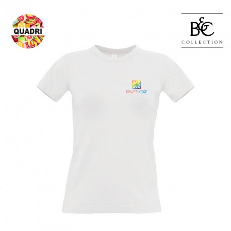 T-shirt B&C blanc personnalisé 190 g/m² Femme