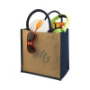 Grand sac bicolore publicitaire en toile de jute