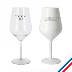 Verre publicitaire blanc ou transparent en tritan incassable "White Pool"