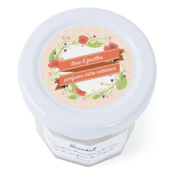 Bougie parfumée "Santal" personnalisée