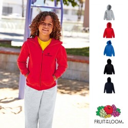 Sweat-shirt enfant zippé capuche Fruit of the Loom personnalisé