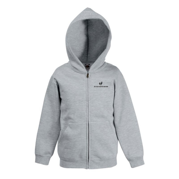 Sweat-shirt enfant zippé capuche Fruit of the Loom personnalisé