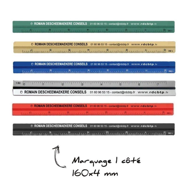 Règle Kutch publicitaire 3 côtés 15 cm