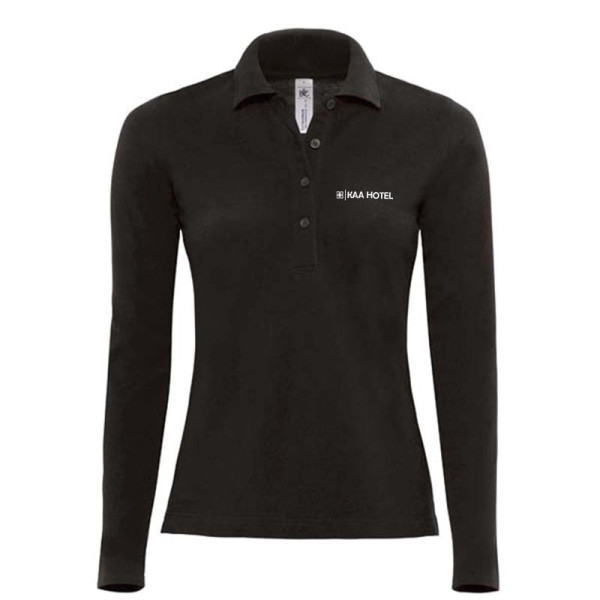 Polo Femme manche longue B&C Safran personnalisé