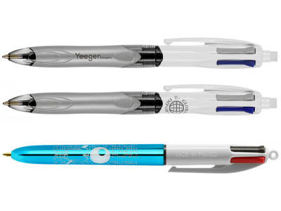 Exemples de gravures laser sur stylo BIC 4 couleurs
