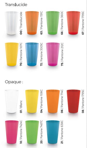 couleurs gobelets cup30 pidesign