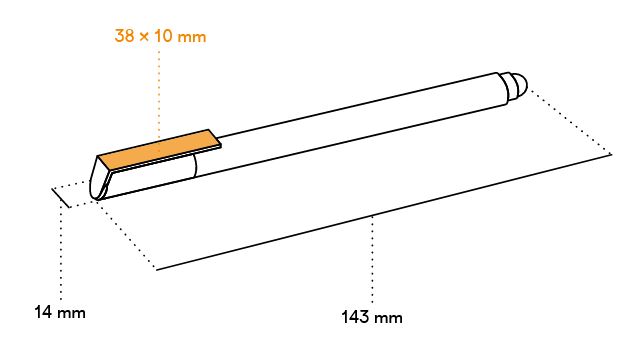 stylo clé usb tactile "quest" zone de marquage du logo