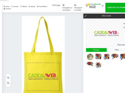Personnalisation de vos objets publicitaires en ligne