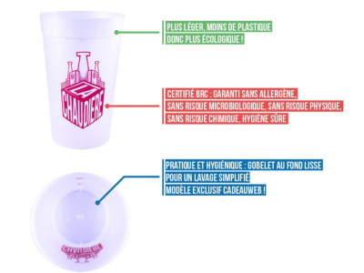 Gobelets réutilisables de 12 à 60cl sur Cadeauweb