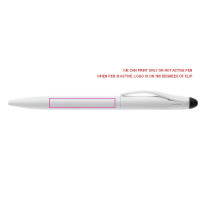 Zone de marquage Position 1 pour Stylo stylet twist coloré personnalisable