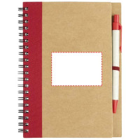 Zone de marquage Position 4 pour Bloc-notes A6 publicitaire avec couverture et papier recyclés