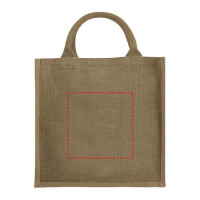 Zone de marquage Position 1 pour Grand sac bicolore 16L publicitaire en toile de jute "Bombay"