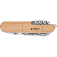 Zone de marquage Position 1 pour Couteau personnalisé multifonctions en bambou "WILLY"