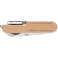 Zone de marquage Position 2 pour Couteau personnalisé multifonctions en bambou "WILLY"