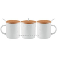 Zone de marquage Position 1 pour Mug porcelaine bambou personnalisé avec cuillère "MIKIA"